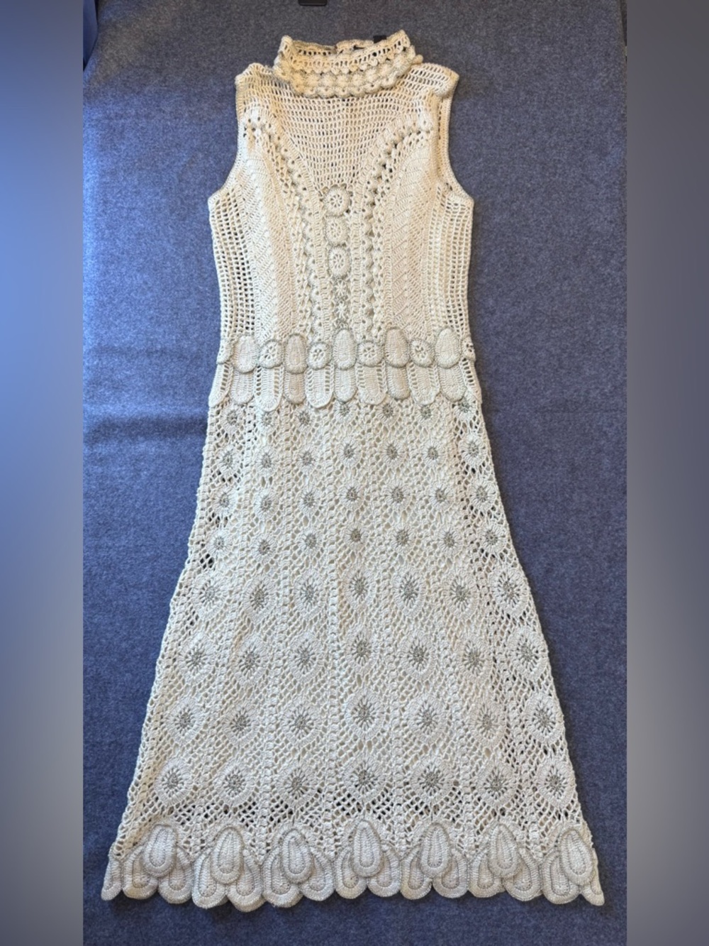 Nicole Miller Collection High Neck Crochet Dress
